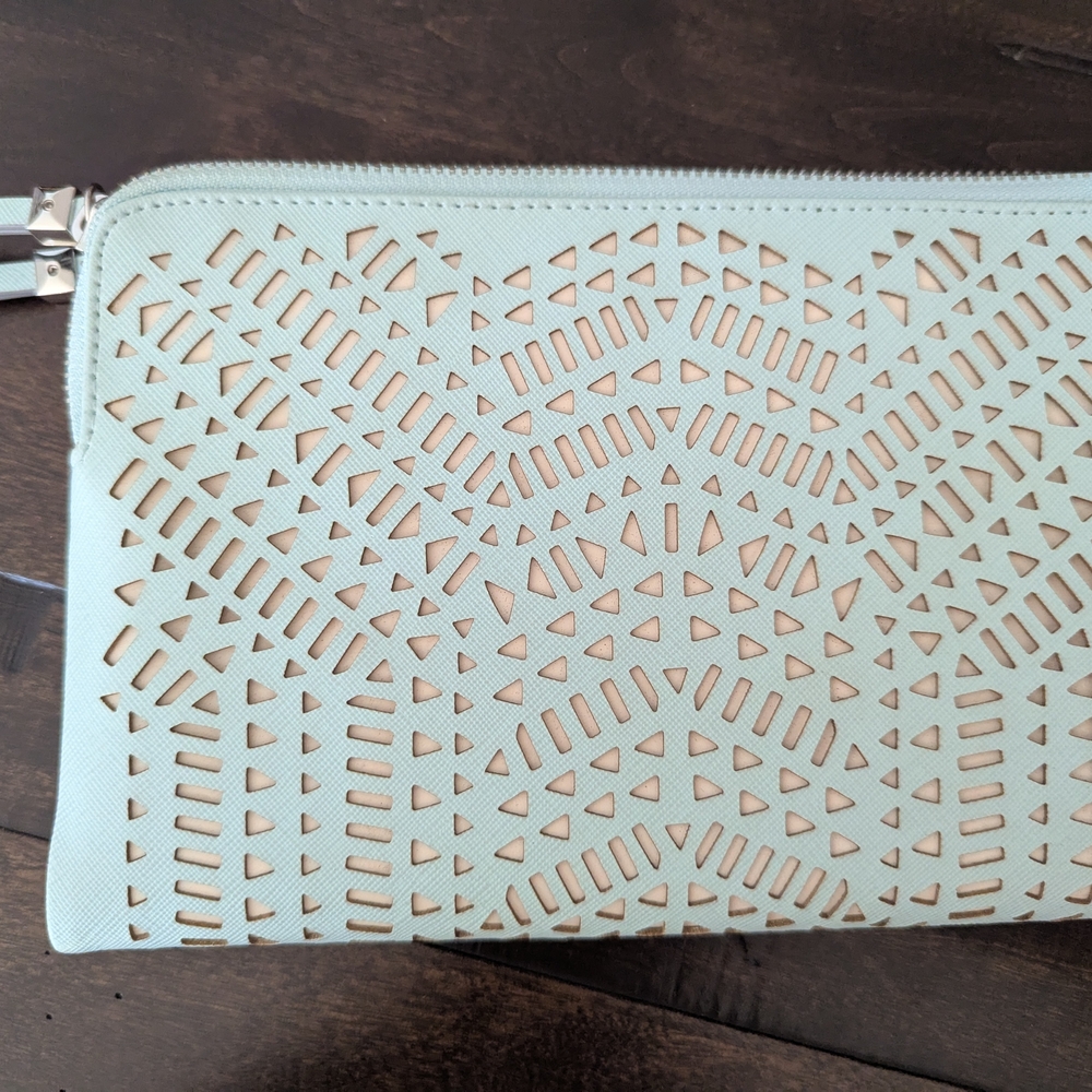 Stella & Dot Sky Blue Geometric Clutch - Picture 2 of 6